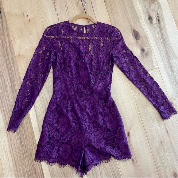 Cynthia Rowley Plum Midnight Lace Romper EUC - Picture 7 of 16